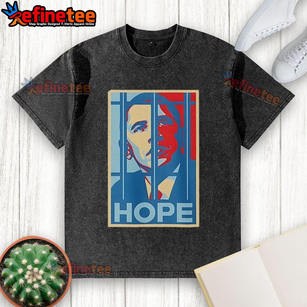 Hot Obama Jail Hope Vintage Washed T Shirt Vintage washed t-shirt featuring a hot Obama jail hope graphic, perfect for casual wear and political statement.