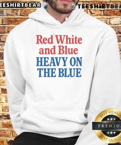 Hot red, white, and blue hoodie featuring bold blue accents, perfect for patriotic events and casual wear.
