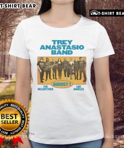 Hot Trey Anastasio Band performing live at The Bellwether, Los Angeles on August 1, featuring ladies' tee merchandise.