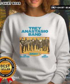 Hot Trey Anastasio Band sweatshirt from The Bellwether concert in Los Angeles, August 1, featuring vibrant design and logo.