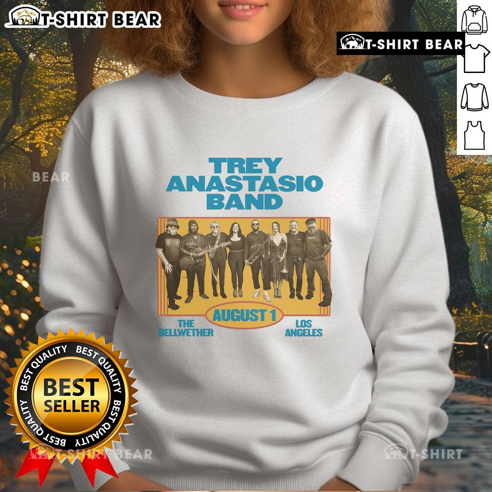 Hot Trey Anastasio Band The Bellwether Los Angeles August 1 Sweatshirt Hot Trey Anastasio Band sweatshirt from The Bellwether concert in Los Angeles, August 1, featuring vibrant design and logo.