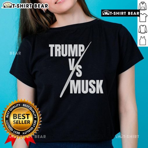 Hot Trump vs Musk Premium Ladies Tee featuring bold graphics of Trump and Musk for stylish, political-themed fashion.