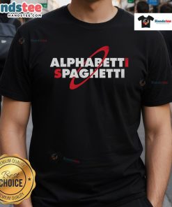 Nice Alphabetti Spaghetti T-Shirt featuring colorful pasta graphics, perfect for food lovers and casual wear enthusiasts.