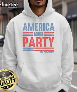 Nice America Party For The People 2025 hoodie design featuring vibrant colors and a bold logo, perfect for supporters.