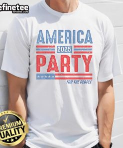 Nice America Party For The People 2025 T-Shirt featuring bold graphics and vibrant colors, perfect for political supporters.