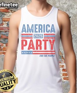 Nice America Party For The People 2025 tank top featuring bold graphics and a modern design, perfect for summer wear.