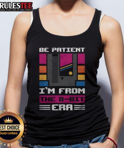 8-bit tank top featuring 'Nice Be Patient' text design, perfect for retro gaming enthusiasts and casual wear.