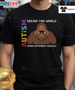 Nice Bigfoot Autism T-Shirt featuring binoculars, showcasing a unique perspective on the world and autism awareness.