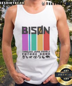 Nice Bison Timeless Jam From A Future Band tank top featuring a vibrant design and unique graphic for music lovers.