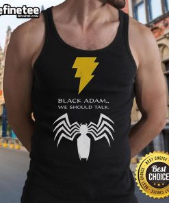 Stylish black tank top featuring a lightning bolt, Venom, and Spider logo inspired by Black Adam design.