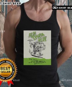 Travis Barker wearing a Nice Blink-182 Run tank top during the 2025 Hit Pavement Tour, showcasing band merchandise.