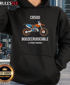 Nice Boozecruiseable CR500 2-Stroke Powered Hoodie featuring a stylish design for motorcycle and racing enthusiasts.