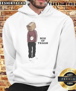 Trendy Nice Box of Trash hoodie displayed on a wooden surface, featuring a stylish graphic design for casual wear.