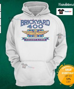 Alt Text: Vintage Nice Brickyard 400 hoodie from the Indianapolis Motor Speedway, August 5, 1995, showcasing classic racing memorabilia.