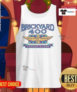 Brickyard 400 tank top from August 5, 1995, featuring Indianapolis Motor Speedway design and vibrant colors.