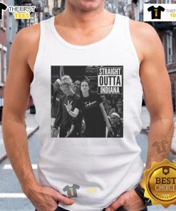 Caitlin Clark and Sophie Cunningham wear Indiana Fever tank tops, showcasing their team spirit and athletic style.