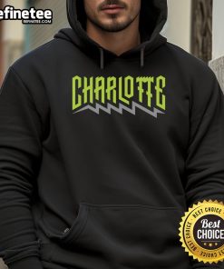 Stylish Nice Charlotte Bolt Hoodie in black, featuring a bold lightning design perfect for casual wear and street style.