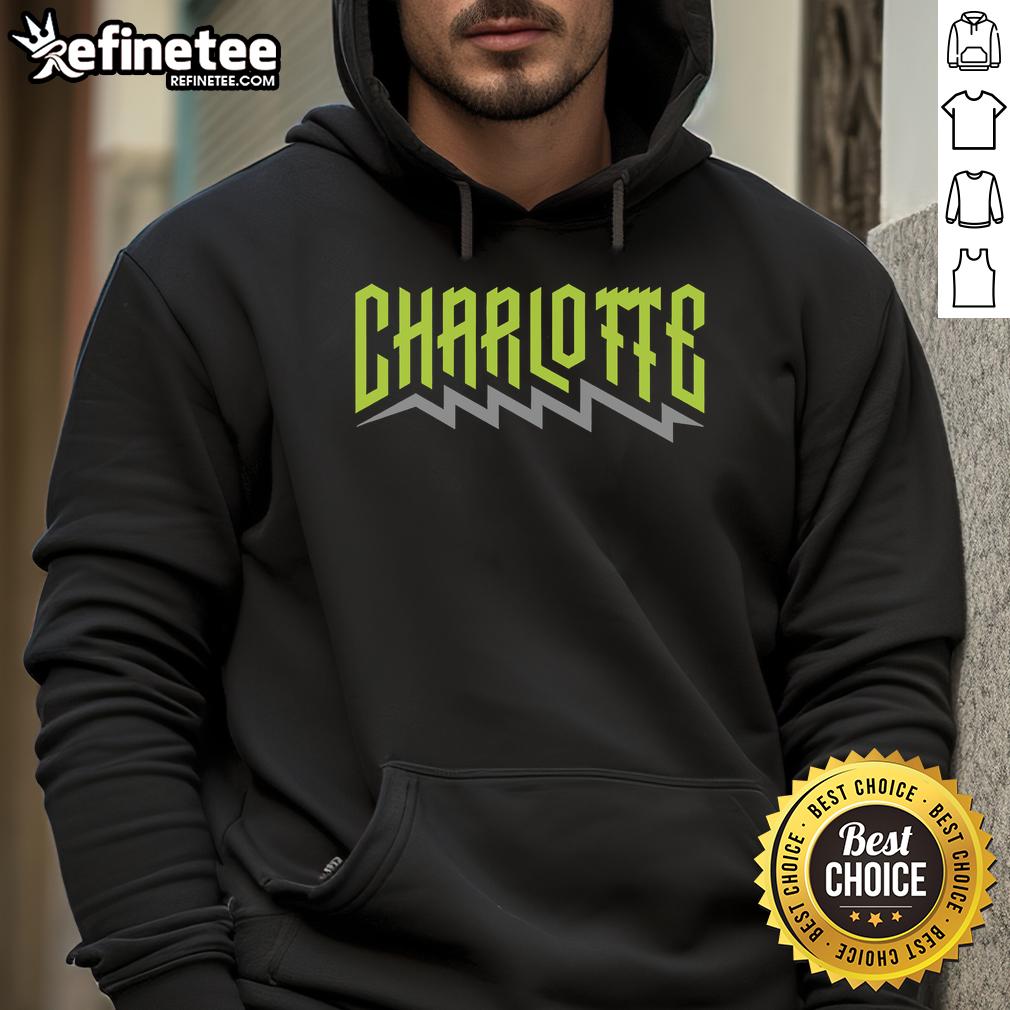 Nice Charlotte Bolt Hoodie Stylish Nice Charlotte Bolt Hoodie in black, featuring a bold lightning design perfect for casual wear and street style.