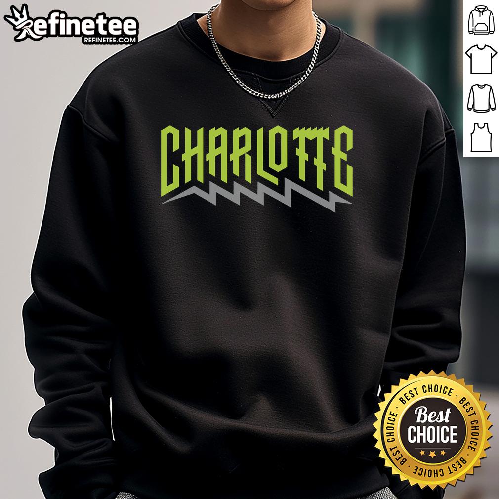 Nice Charlotte Bolt Sweatshirt Alt Text: Cozy Nice Charlotte Bolt Sweatshirt featuring a stylish graphic design, perfect for casual outings and streetwear.