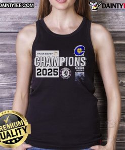 Nice Chelsea Club World Cup Champions Fan 2025 tank top showcasing team pride and celebration in vibrant colors.
