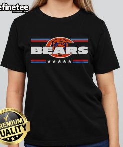 Chicago Bears ladies tee featuring 'No Kings in America, Only Bills' design, perfect for fans and casual wear.