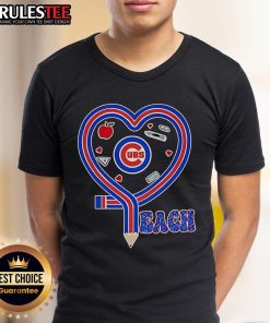 Nice Chicago Cubs Teach Love Teaching T-Shirt featuring a vibrant design perfect for educators and baseball fans.