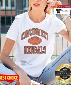 Alt Text: Stylish Nice Cincinnati Bengals Gridiron Ladies Tee featuring team colors and logo, perfect for female fans.