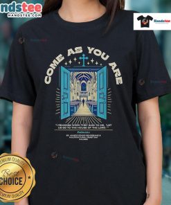 Nice Come As You Are I Rejoiced Ladies Tee featuring a stylish design, perfect for church gatherings and casual wear.