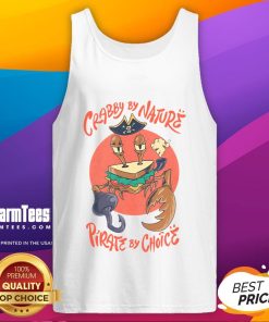 Alt Text: Crimson crust sandwich crab tank top featuring a fun pirate-themed design with a crab and playful text.