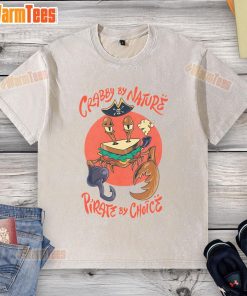 Alt Text: Crimson crust sandwich crab washed t-shirt featuring a playful crab design, perfect for nature and pirate lovers.