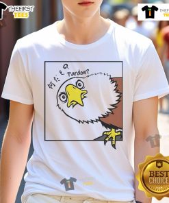 Alt Text: Nice curious eagle graphic on a Japanese style t-shirt, perfect for fans of unique and artistic apparel.