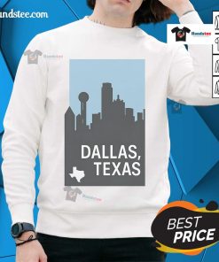 Simple sweatshirt featuring 'Nice Dallas Texas' design, perfect for casual wear in Dallas, Texas.