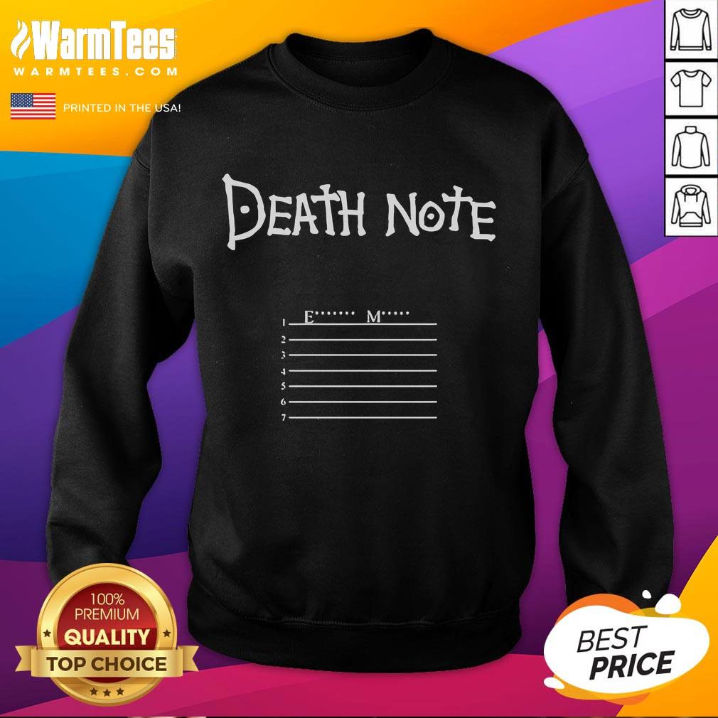 Nice Death Note Limted Imranepresents Povculture Sweatshirt Nice Death Note Limited Imranepresents Povculture Sweatshirt featuring iconic anime design for fans and collectors.
