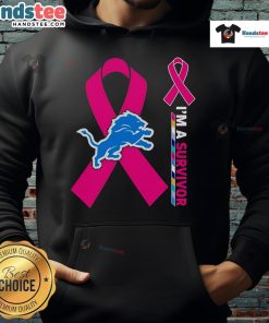 Nice Detroit Lions X Cancer Awareness 'I'm A Survivor' hoodie in vibrant colors, promoting cancer awareness and support.