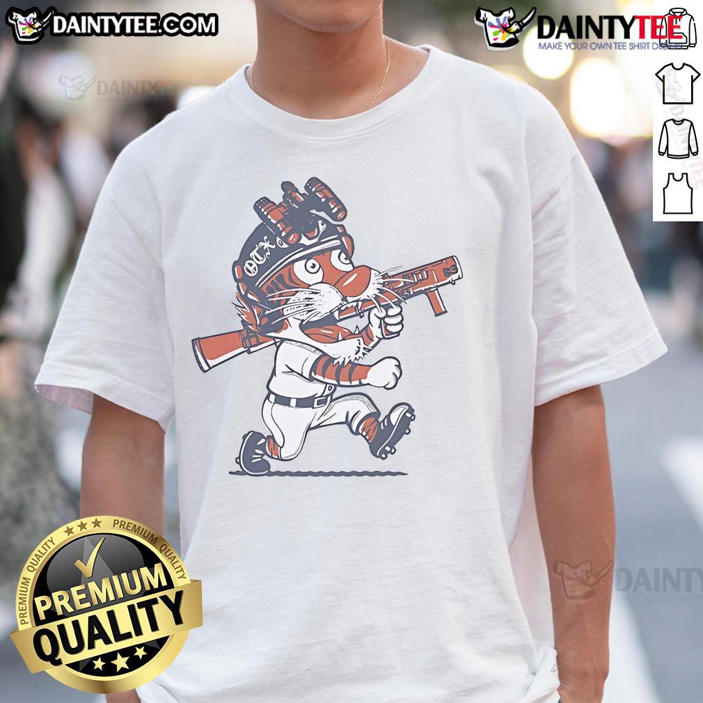 Nice Detroit Tigers Paws On The X Mascot T Shirt Alt Text: Nice Detroit Tigers Paws On The X mascot t-shirt featuring vibrant graphics and team colors, perfect for fans.