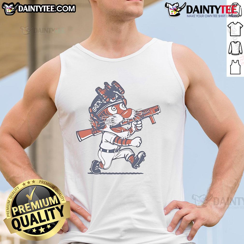 Nice Detroit Tigers Paws On The X Mascot Tank Top Alt Text: Nice Detroit Tigers Paws On The X mascot tank top featuring vibrant colors and a stylish design for fans.