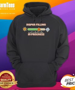 Cute baby in a Nice Diaper Filling in Progress Hoodie, showcasing playful design and comfort for little ones.