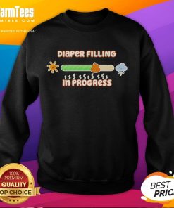 Cozy sweatshirt featuring 'Nice Diaper Filling In Progress' design, perfect for parents and diaper-duty humor lovers.