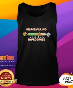 Nice diaper filling in progress tank top design featuring playful graphics and vibrant colors for baby enthusiasts.