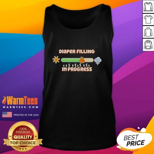 Nice diaper filling in progress tank top design featuring playful graphics and vibrant colors for baby enthusiasts.