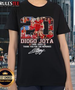 2025 Liverpool FC Ladies Tee featuring Diogo Jota's signature, perfect for fans of the club and stylish sportswear.