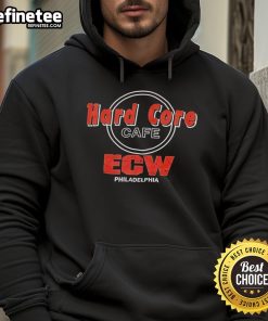 Nice ECW Hard Core Cafe Philadelphia hoodie featuring bold graphics and a cozy design, perfect for wrestling fans.