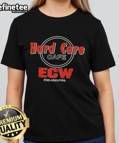 Nice ECW Hard Core Cafe Philadelphia Ladies Tee featuring bold graphics and a stylish design for wrestling fans.
