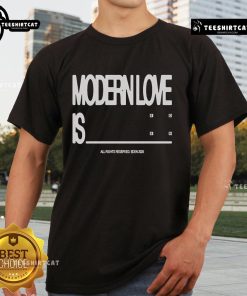Alt Text: Nice Eden Modern Love Is T-Shirt featuring stylish design and vibrant colors, perfect for casual wear and expressing love.