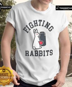 Nice Fighting Rabbits T-Shirt featuring playful rabbit graphics in vibrant colors, perfect for animal lovers and casual wear.