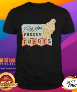 Nice Flag Man Frozen Treats T-Shirt featuring a colorful design of a flag and ice cream treats, perfect for summer fun.