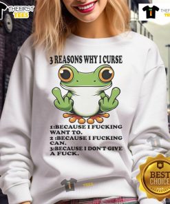Playful frog graphic on a 'I Don't Give A F*ck' sweatshirt, showcasing humor and style for casual wear.