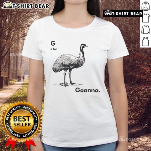 Alt Text: Nice G is for Goanna ladies tee featuring a stylish goanna graphic on a comfortable shirt, perfect for casual wear.