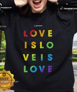 Nice Gamescom Love Is Love Pride Sweatshirt featuring colorful rainbow design celebrating diversity and inclusion.