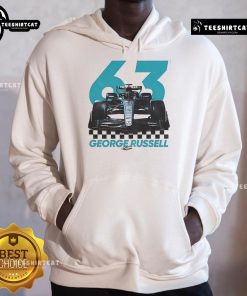 Alt Text: Nice George Russell Formula One F1 signature hoodie featuring stylish design and vibrant colors for racing fans.
